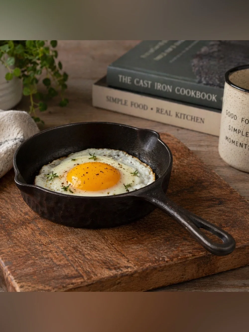 Vintage Mini Cast Iron Skillet Hand Forged Hammered 5” Rustic Farmhouse Restored